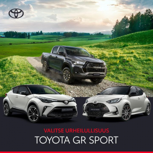 Toyotan GR SPORT -varustetaso on tehty dynaamiseen ajoon. Erottuva ulkoasu ja urheilullinen luonne saavat päät kääntymään. Erino...
