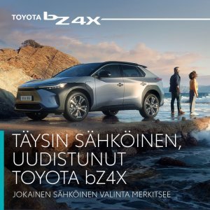 Uudistunut Toyota bZ4X on nyt tilattavissasi. 
Tämä ensiluokkainen, täyssähköinen crossover-malli tarjoaa entistä huokeampia hin...